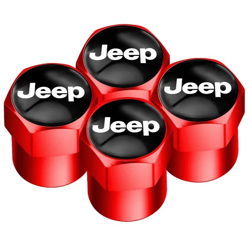 For Jeep 4pcs Metal Car Wheel Tire Valve Caps Stem Case Covers Accessories For Jeep Cherokee Wrangler Compass Patriot Renegad