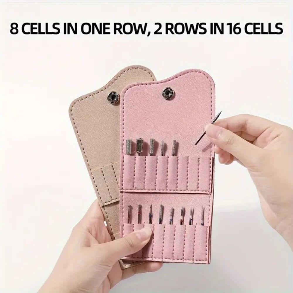 

Mini Polishing Head Storage Tool PVC Nail Art Polish Head Bit Holder Travel