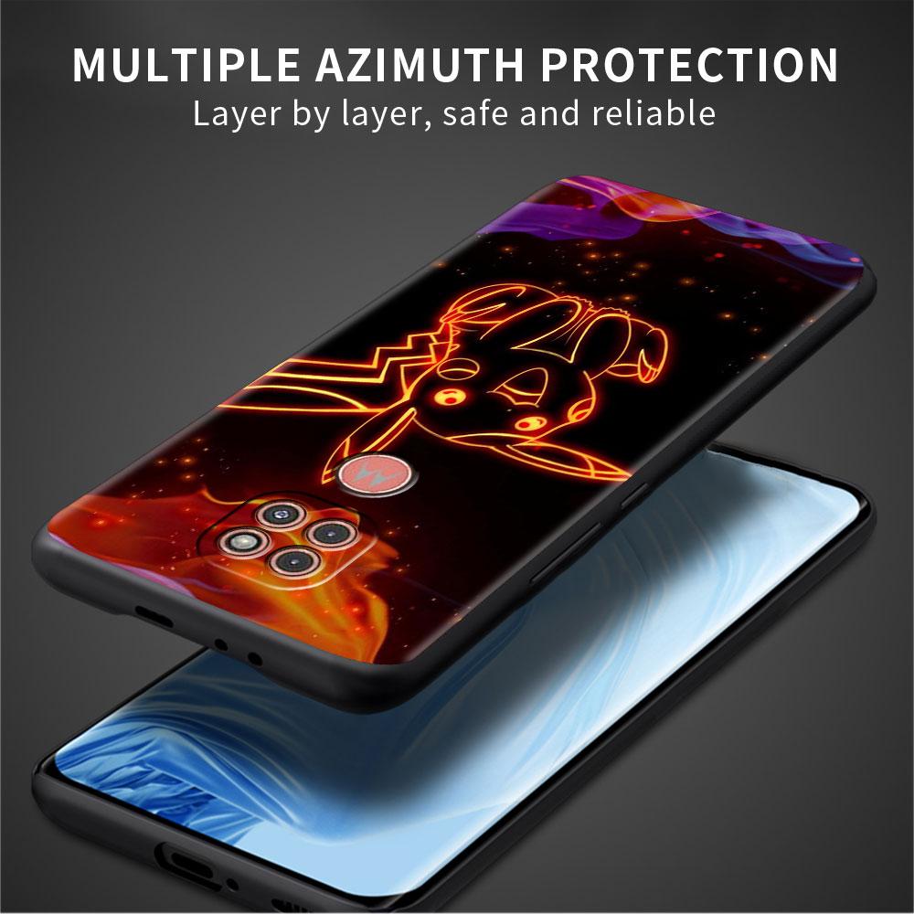 Coque Anime Pokemon Japon pour Motorola G30 G60 G22 G9 Play G82 G52 G8 G9 G50 One Fusion Edge 20 Noir Soft Phone Capas Silicone