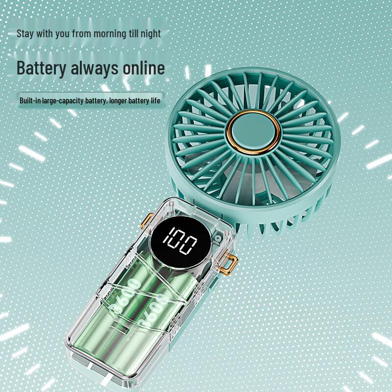 Smart Digital Handheld Foldable Mini Fan CN plug (adapter included)