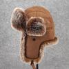A hat for men, winter imitation fox hair, ear protection and cold hat, cycling warm and windproof ski hat
