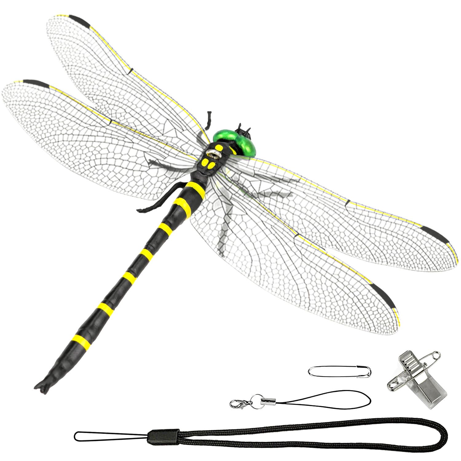Babamiya 16cm Extra Large Dragonfly Insect Repellent, Authentic, Realistic Dragonfly Model, Dragonfly Style, Bee Repellent and Insect Repellent,