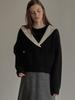 Bemuse Mansion Sailor Collar Double Cardigan - Red