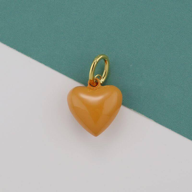 Colorful Hearts American Niche Ra Enamel Heart Moon Pendant Necklace for Women, Versatile and Fashionable