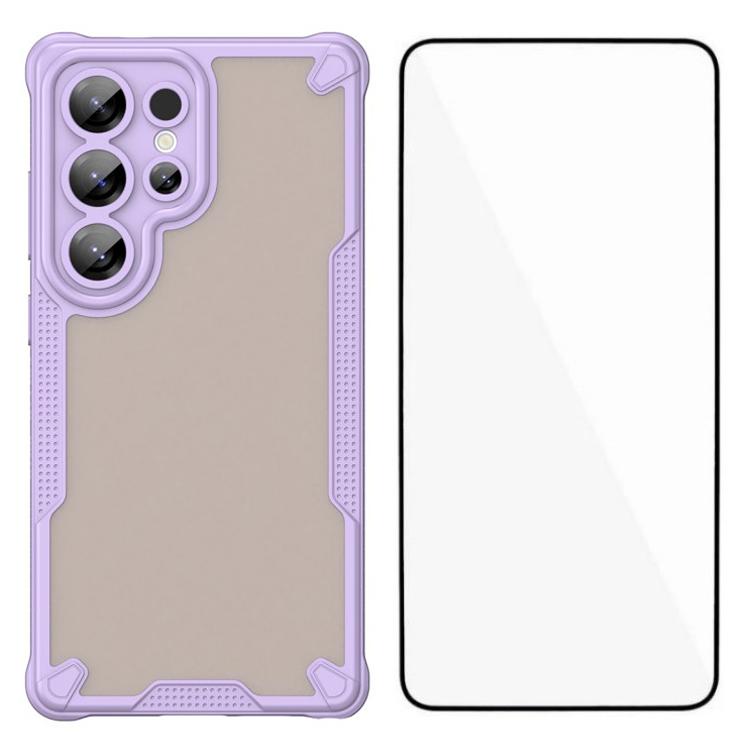 

Серия WANLONFENG MFFJ Чехол для Samsung Galaxy S25 Ultra Защитный TPU Чехол для задней панели телефона с защитной пленкой для экрана Purple