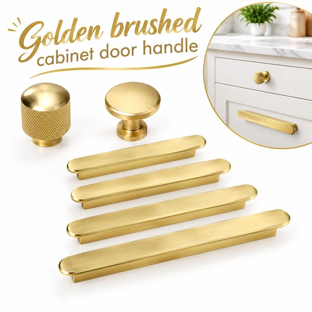 Aluminum Alloy Door Handles Gold Brushed Drawer Knobs Modern Cabinet Pulls Furniture Hardware
