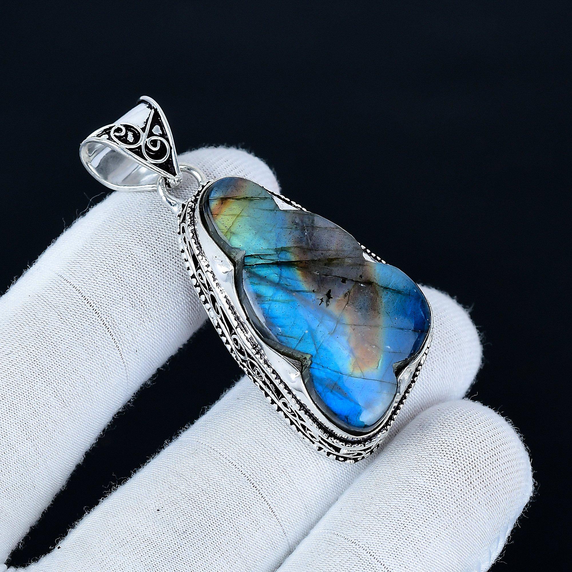 

Cloud Labradorite Pendant, 925 Sterling Silver Handmade Jewelry, Labradorite Silver Pendant, Party Wear Jewelry For Women s, Pendant Christmas Jewelry 5.5 синій
