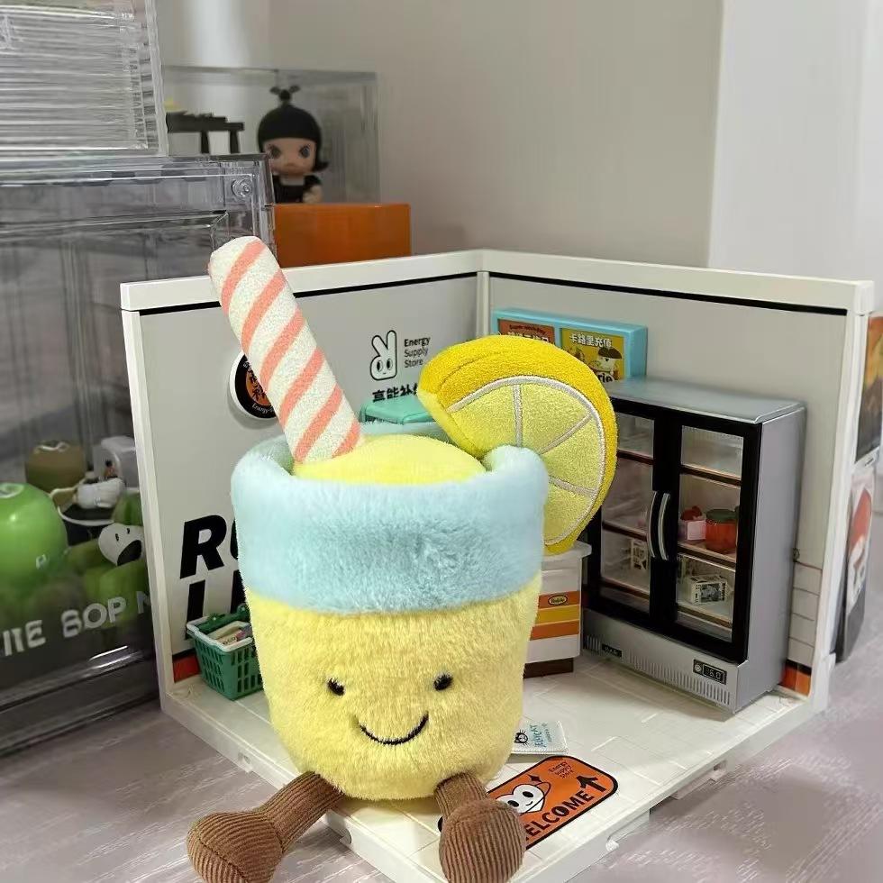 20cm Tasse à Chocolat Chaud Rouge Tasse à Café Poupée Décoration de Maison Chat et Chien Compagnon Interactif Animal en Peluche Cadeaux de Fête