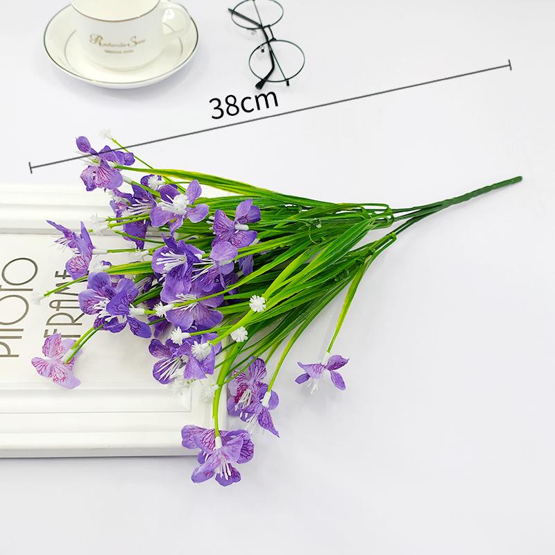 Artificial Daisy, Orchid, Sunflower & Green Plant Bunch for Bedroom Decoration