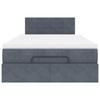 Ottoman Bed with Mattress Dark Grey 120 x 200 cm Velvet