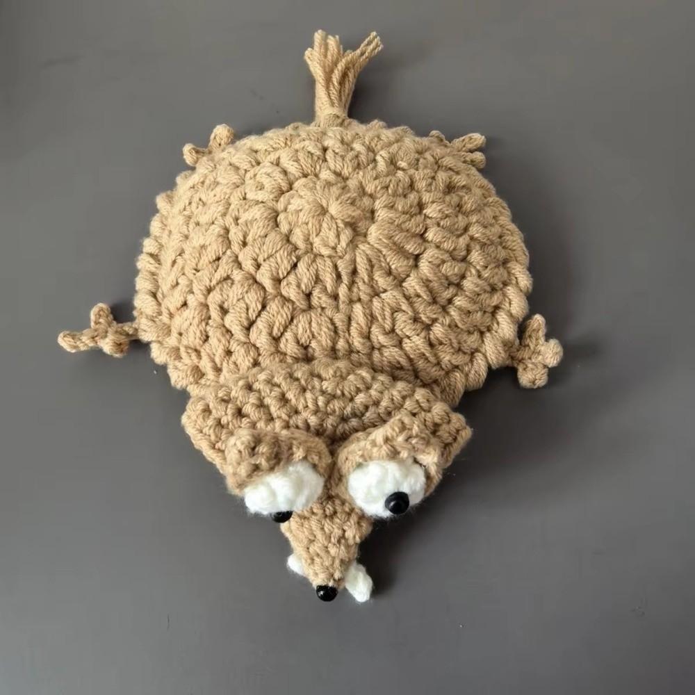 Non-Slip Crochet Squirrel Coasters Creative Knitted Animal Mat Durable Water Cup Mat Tableware