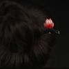 Black Sandalwood Hairpin with Unique Flower Design, Classical and Elegant, Suitable for Ancient Costume Accessories, Simple Daily Life