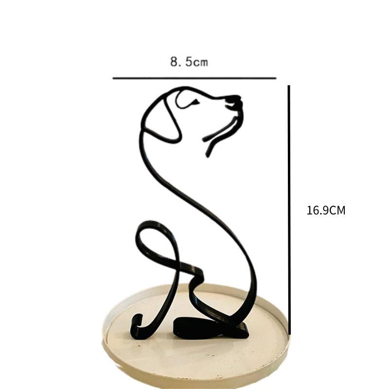 Metal Dog Art Sculpture Modern Abstract Minimalist Art Animal Ornaments Pet Dog Crafts Home Study Office Desktop Decoration