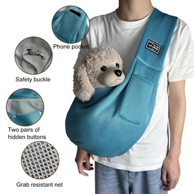 Yousheng Pet Carrier Sling Breathable Crossbody Bag Puppy Carrier Purse Hand-Free Dog Sling Carrier with Storage Pockets for Small Dogs Cats