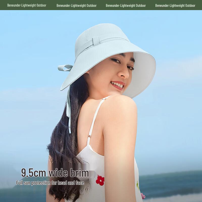 Beneunder Women's UV Protection Ribbon Fisherman Hat