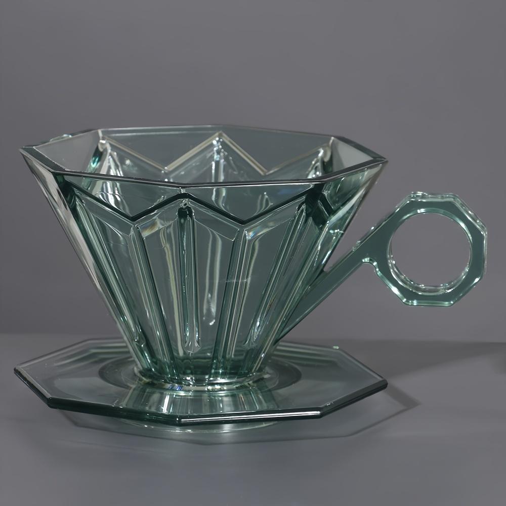 

Diamond Coffee Filter Cup Anti-scalding Handle Triangular Cone Flow Channel Efficient Extraction Professional Coffee Accessories зелёный