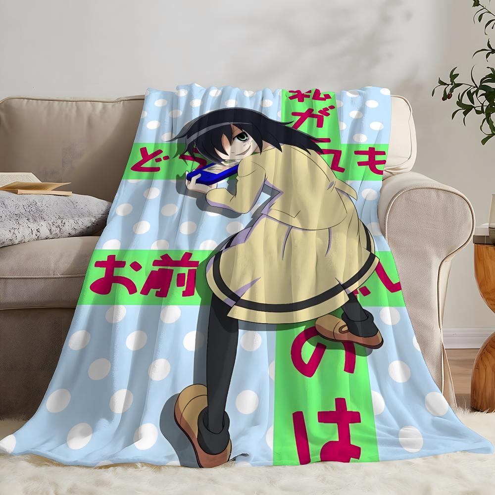 Anime Watamote Throw Flannel Throw Blanket: Soft Kid-Friendly Warm Anti-Static All Season Washable Couch Bed Home