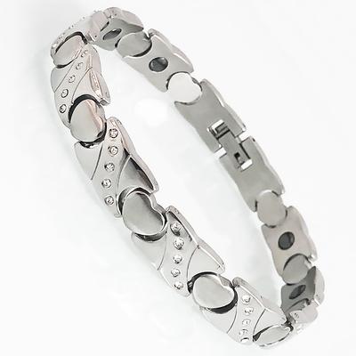 Cute Heart Shape Hematite CZ Bracelet for Men Women 9MM 316L Stainless Steel Magnetic Therapy Chain Bracelets Gifts for Couples