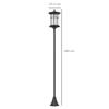 Solar Garden Lamp Post 184cm Tall with Cold White LED Light and IP44, Black