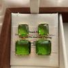 Double-layer Square Crystal Earrings, Earrings, Resin Translucent Niche Design, High-end Sense, Exquisite and Transparent Fashion Earrings.