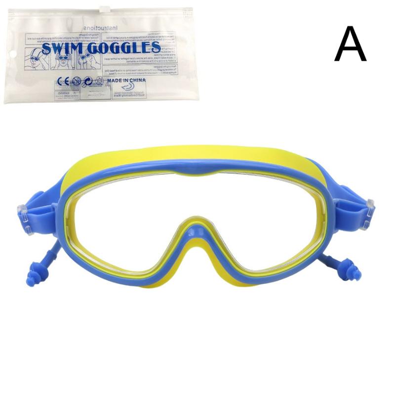 Kids Swimming Goggles Big Frame HD Wide View Anti-Fog Waterproof Soft Silicone Swim Mask for Kids Swim Training
