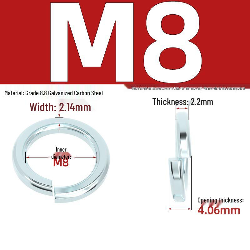 Grade 8.8 Galvanized Open Coil Spring Washer, M3-M30mm
