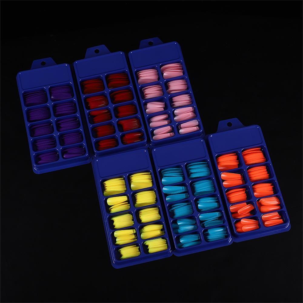 100Pcs/Set DIY Acrylic Beauty Tools Full Cover Coffin Fake Nails False Nail Tips Manicure