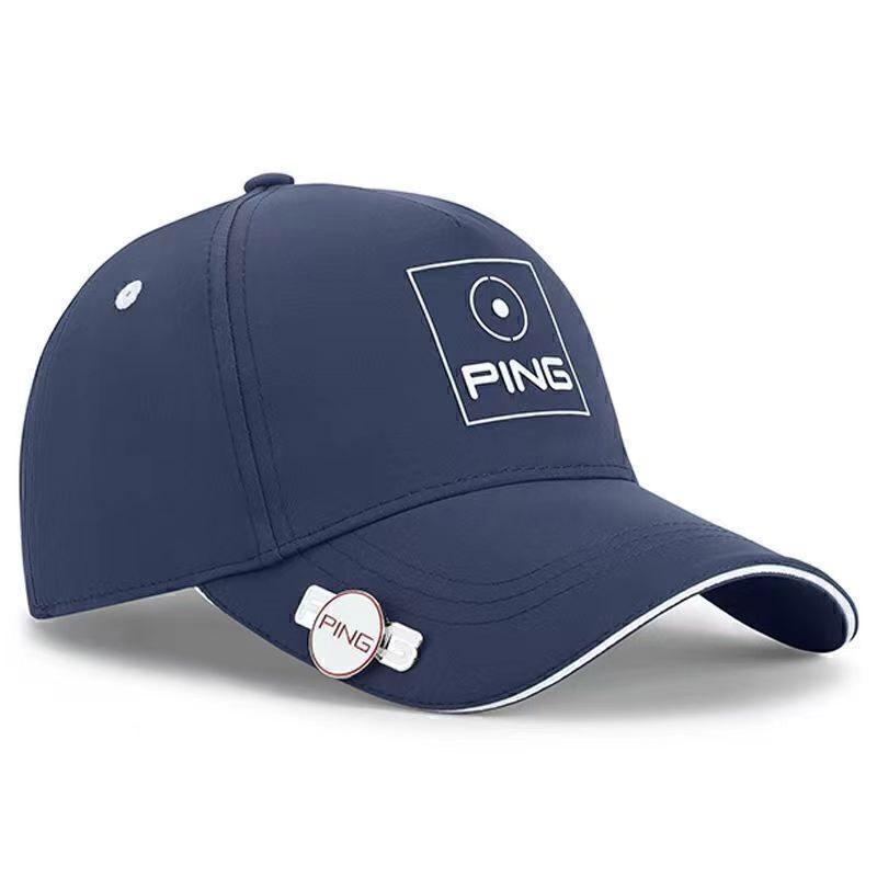 YZ Household PING Klassiek Heren Dames Zomer Golf Sneldrogend Ademend Hoed Mode Casual Vizier Petten donkerblauwe kleur