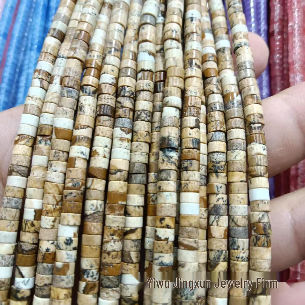 2x4mm Natural Agate Stone Separator Beads for DIY Jewelry Making - Loose Semi-Finished Accessories In Stock