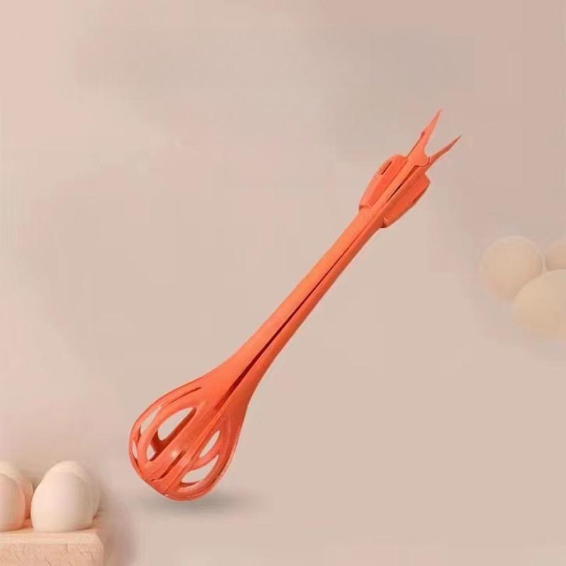 Multi-functional 3-in-1 Egg Beater, Food Tongs, Noodle Tongs, Egg Beater, Manual Baking Tool 7*7*28cm красный