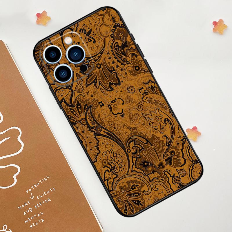 Batik Pattern Phone Case For iPhone 17 Pro Max 14 11 15 16 Pro Max 12 13 mini 16 Plus 16e 17 Air Funda