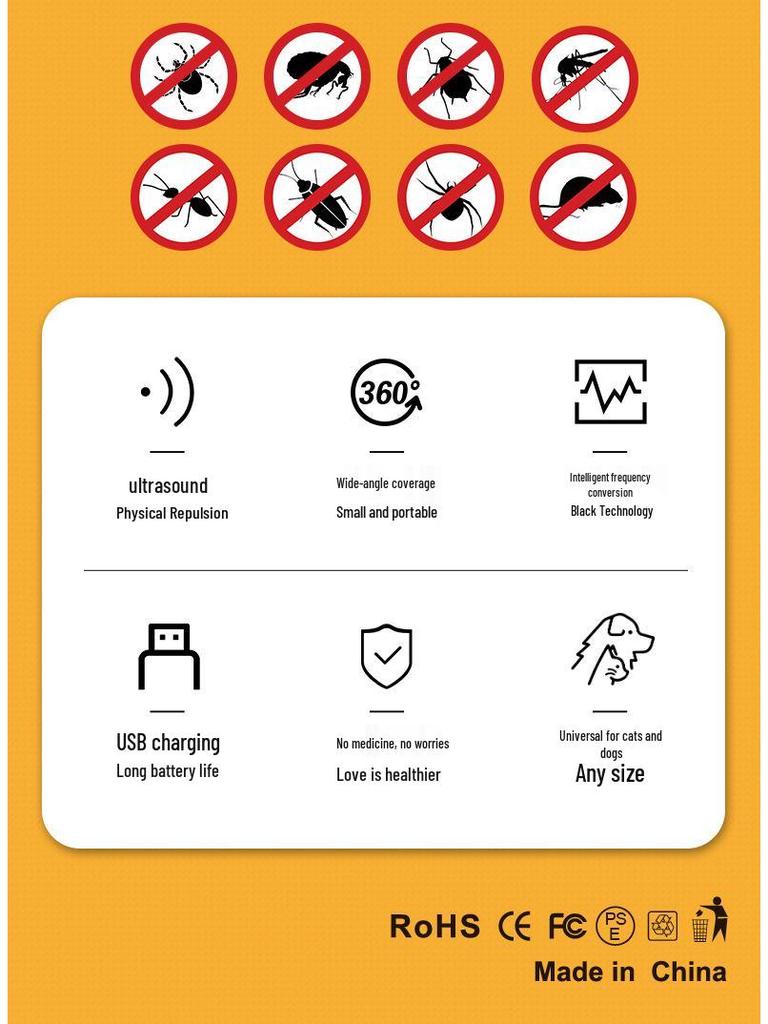 Repelent portabil USB cu ultrasunete pentru țânțari pentru utilizare în exterior
