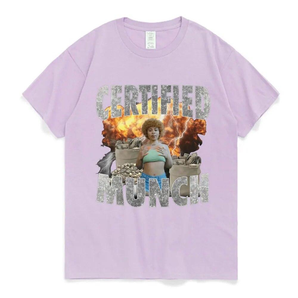 Ice Spice Certified Tričko Munch Funny Meme Tričko Hip Hop Retro Unisex Dámské Běžné Oversized Tričko s krátkým rukávem Streetwear