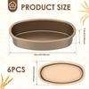 6Pcs Cheese Cake Pan Non Stick Cake Bakeware Carbon Steel Baking Pan Multipurpose Oval Baking Mold for Bread Kitchen Microwave