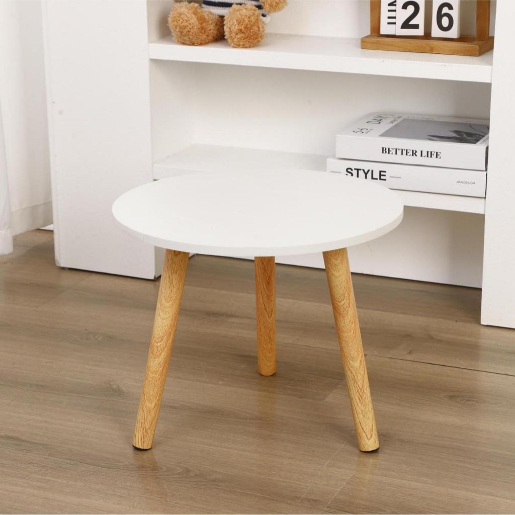 Kompakter nordischer runder Couchtisch: Ideal für Sofa, Balkon, Wohnzimmer, Schlafzimmer oder Nachttisch. Perfekt für kleine Wohnungen.