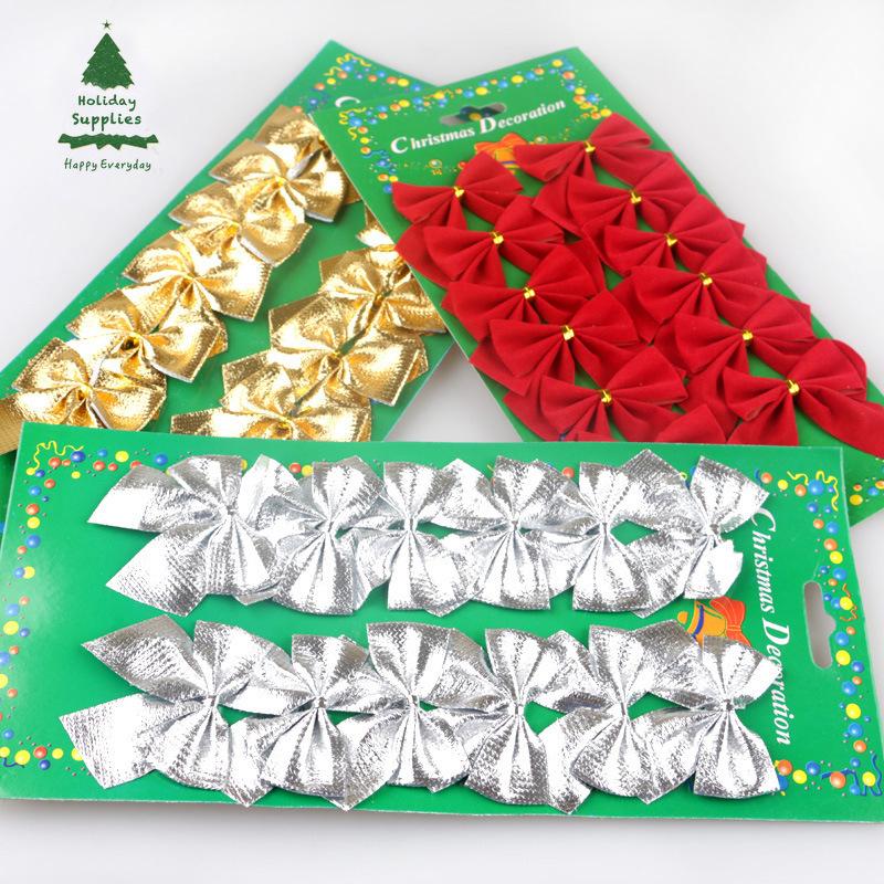 Новогоднее украшение бант. Украшение ёлочное "бант". Украшение ёлочное "бантик - блеск" (набор 12 шт) 4,5х5,5 см серебро 1113625. Новогодние украшения из бантов. Новогодний бант.