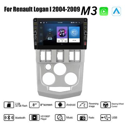 8 inç Android Renault Logan I 2004-2009 Düğme Düğmesi Ile Araba CarPlay Radyo Video Multimedya GPS Oynatıcı 2 + 32 GB