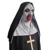 Halloween Party Masks Masquerade Horror Nun Cosplay Costume Horror Films Cosplay Halloween Latex Open Mouth Nun MaskHelmet Party