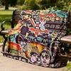 1pc Oasis Band Outdoor Flannel Blanket, Cozy & Warm Soft Te Playful Design, Napping Camping,