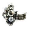 Les Trésors De Lily [M2573] - Anthracite Gray 'Sissi' Crystal Ring - 4 Cm