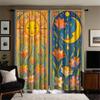 2-piece Set of High-definition Digital Printed curtainColorful Floral Sun Moon Abstract Style Cross Border E-commerce curtainHom