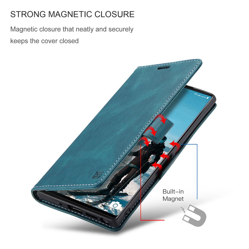 For Samsung Galaxy Note10+ Vintage Leather Flip Wallet Case with RFID Blocking Card Slot, Matte Retro Folio Cover for Women Men (4 Colors)