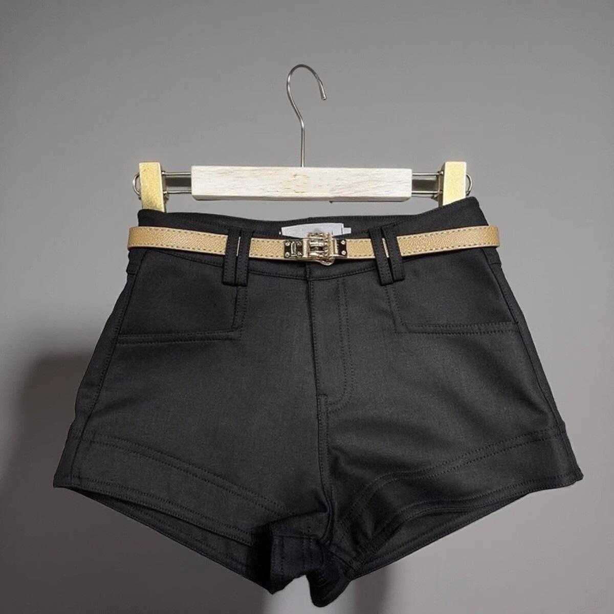 

Женские шорты хаки с высокой посадкой и эластичной талией - облегающие бедра, приталенные, повседневная одежда XS