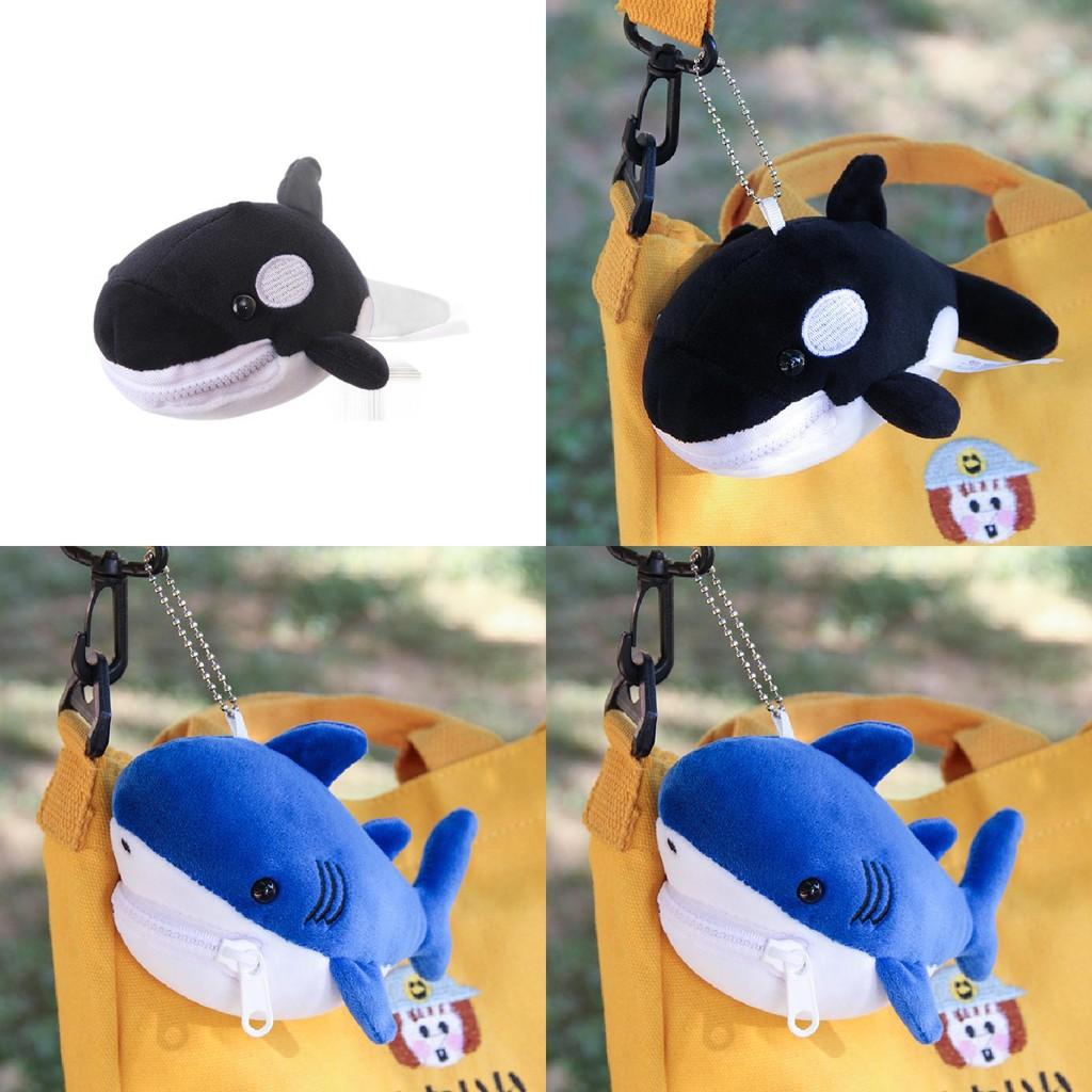 Cute Shark Blue Whale Orcinus Orca Plush Doll Pendant Wallet For Kids Gift And Accessories