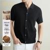Polo da uomo in maglia misto lino stile Old Money
