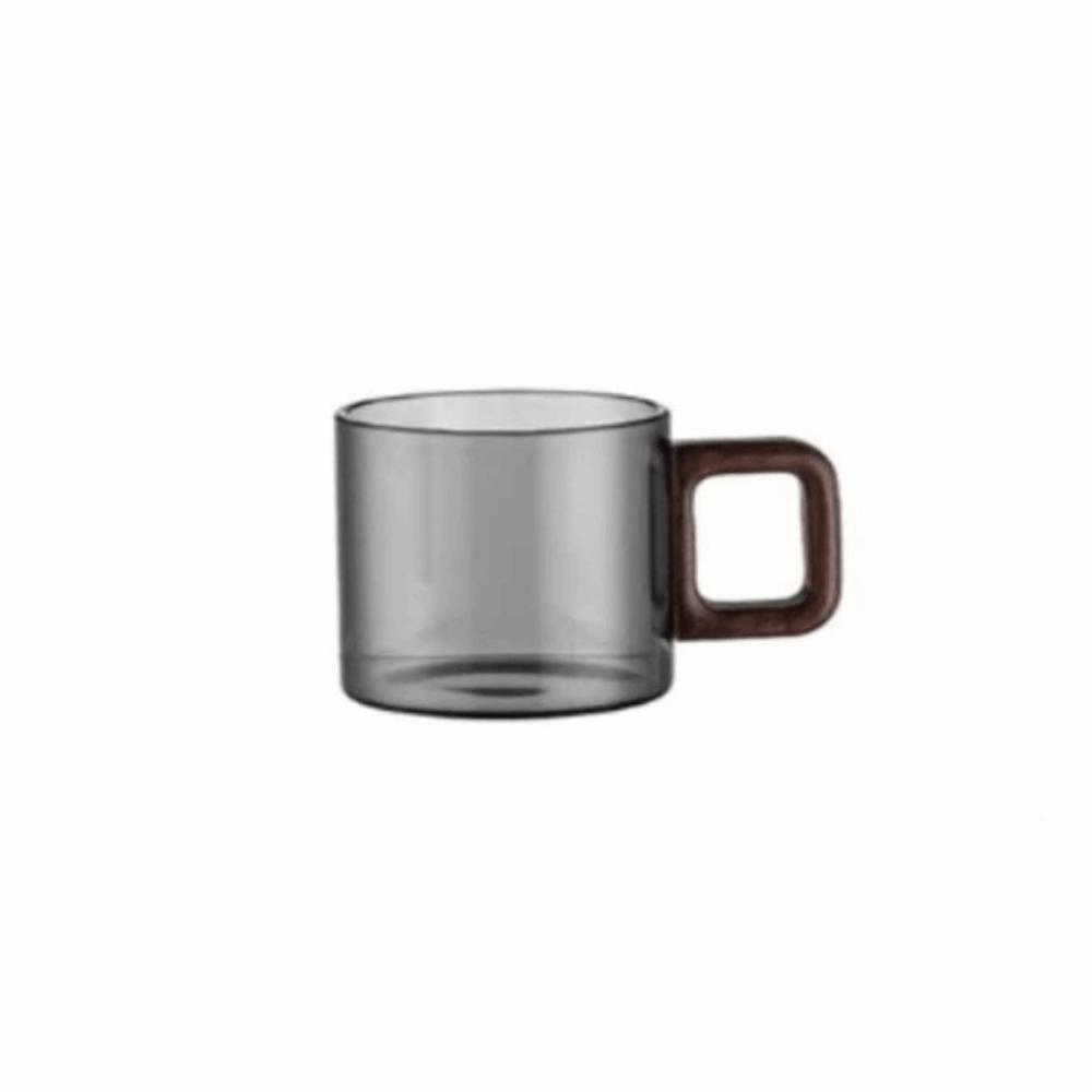 Walnut Handle Heat-resistant Glass Cup Glass Breakfast Milk Cup Espresso Cup Coffee Mug Household