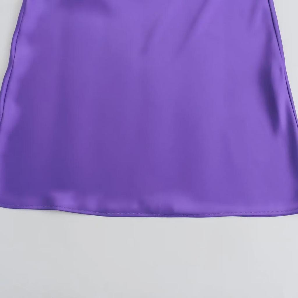New European & American Style Satin Midi Skirt 8632845