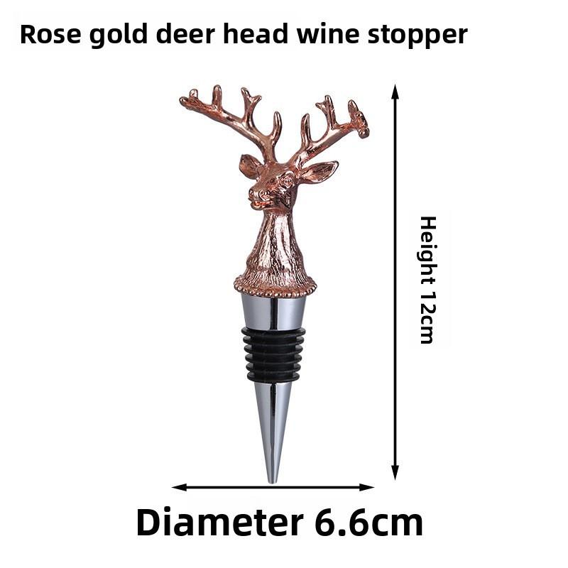 Deer Head Bottle Stopper Gold Seals Red Wine Sealer With Seal For Home Bar Decor
