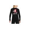 Nike Logo Print Rundhals Langarm T-Shirt Kinder Tops Schwarz DO1838-010