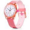 SmileSolar Güneş Enerjili Pembe Poliüretan Q&Q Saat, Güçlü, Analog, Stil, Su Geçirmez, Kayış, RP26-007